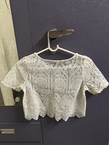 White Lace Crop Top