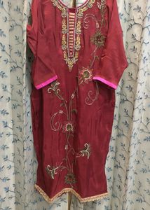 Embroidered Maroon Salwar Kameez