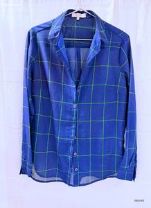 Blue Plaid Button-Down Shirt