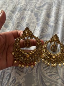 Gold Tone Statement Earrings brand New