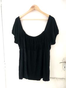 Black Scoop Neck Top