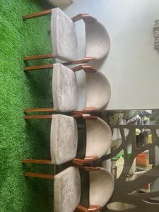 Vintage Wooden Armchairs - Set of 4