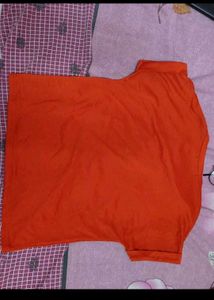 Women Orange Graphic Print Tee