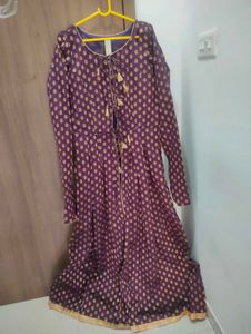 Purple & Gold Anarkali Dress