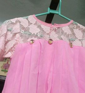 Pink Lace Net TOP