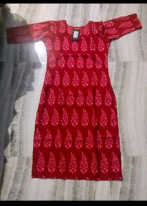 Elegant Red Printed Kurta