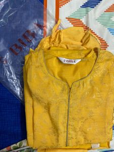BIBA 4 Piece Gorgeous New Yellow Kurta Set