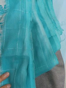 Sky Blue Floral Saree