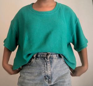 Sea Green Drop Shoulder Top | Forever 21 | Cotton
