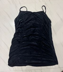 Black Ruched Cami Dress