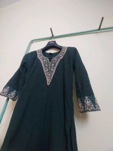 Embroidered Green Kurta