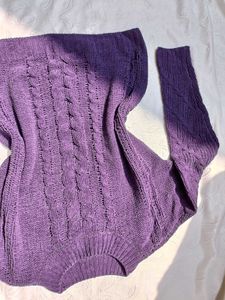 Cable Knit Purple Pullover 💜
