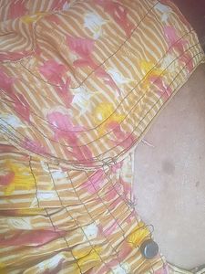 Mustard Colour Nighty For Womens With Pocket