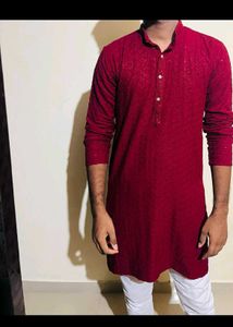 Maroon Embroidered Kurta New Wdt Tag