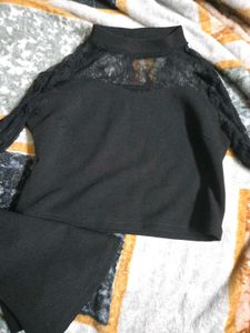 Shein Black Bell Sleeves Top