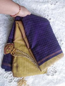 Elegant Purple & Gold Saree