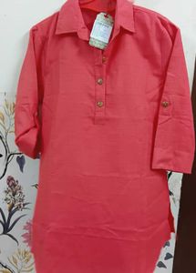 Carrot Red Hip cover Kurta Style Tunic
