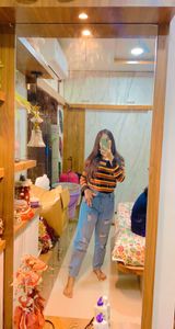 Striped Top and Ripped Jeans