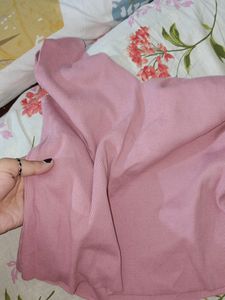 Dusty Pink V Neck Ribbed Top