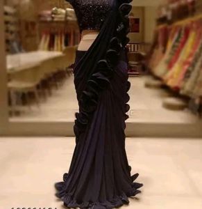 Price Drop💦💦Ruffled Lycra One Min Saree🌸💕