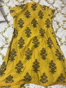 Yellow Floral Print Kurta