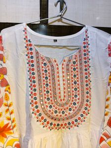 Embroidered White Suit Set