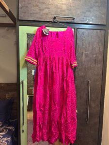 The Indian Cause Pink Gathered Anarkali Set