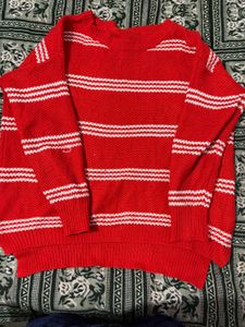 Red &amp; White Striped Sweater