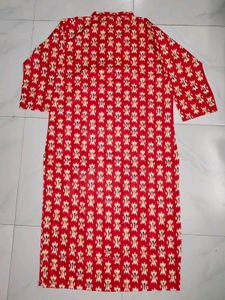 Red Printed Kurta