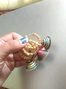 Hoop Jhumka Earrings(Handmade)