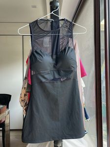 MICHI Black Mesh Panel Dress