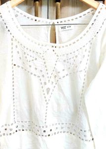 White Embroidered Top Bust Si,e-38-40