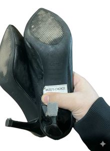 Chic Black Leather Kitten Heel Booties