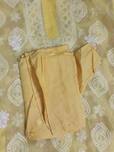 Yellow Embroidered Kurta