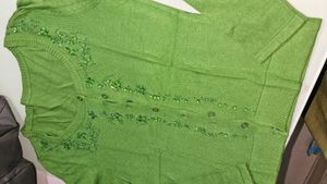 Green Embellished Cardigan