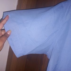 Light Blue Colour Rich Look Half Sleeve Shirt