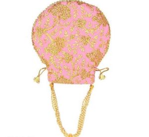 Pink Embroidered Potli Bag