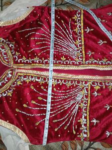 Bride Red &amp; Gold Embellished Outfit Only Top
