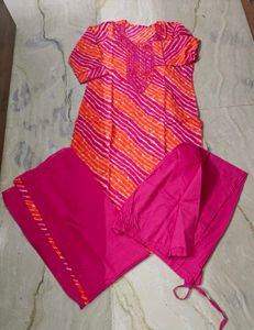 Pink &amp; Orange Kurta Set