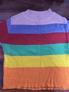 Rainbow Striped Top Size -S