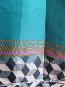 Teal &amp; Geometric Print Fabric
