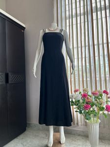 Solid Black A line dress