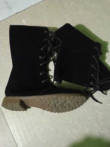 Black Lace-up Ankle Boots