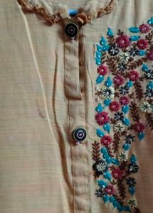 Embroidered Yellow Kurta With Pant