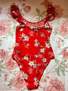 Floral Off Shoulder  Ruffle Bodysuit