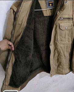 Khaki Hooded Utility Jacket