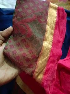 Festive Pinkish Red Lining Blouse