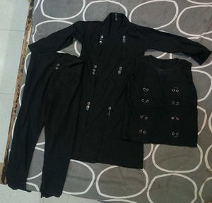 Black Sleeveless Top, Jacket ,Pant