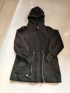 Hooded Wool Blend Coat