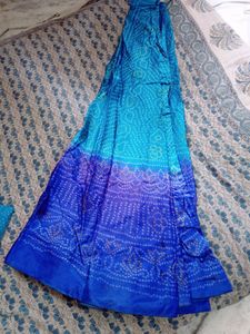 Blue Bandhej Print Ghaghra Choli